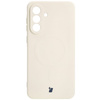 Silikonowe etui z pierścieniem magnetycznym Bizon Case Silicone Magnetic Sq do Galaxy A56 5G, beżowe