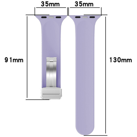 Silikonowy pasek Bizon Strap Watch Silicone L do Apple Watch 44/45/46/49 mm, lawendowy