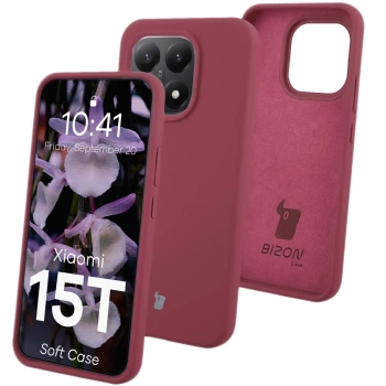 Silikonowe etui Bizon Soft Case do Xiaomi 15T, ciemnofioletowe
