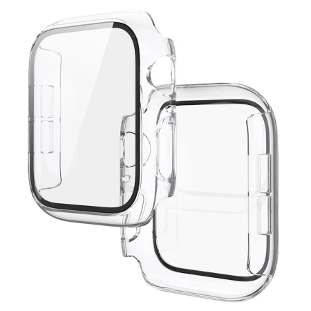 Etui ze szkłem do zegarka Bizon Case+Glass Watch do Apple Watch SE 3 / SE 2 / SE / 6 / 5 / 4 (40 mm), przezroczyste