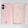 Silikonowe etui z pierścieniem magnetycznym Bizon Soft Case Magnetic do iPhone 17, jasnoróżowe