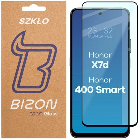 Szkło hartowane Bizon Glass Edge 2 do Honor X7d / Honor 400 Smart, czarna ramka