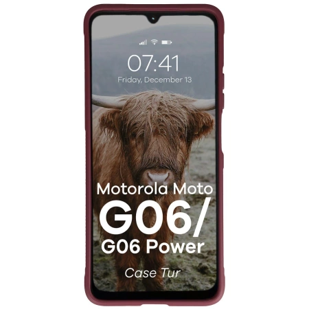 Pancerne etui Bizon Case Tur do Motorola Moto G06 4G / G06 Power 4, burgundowe