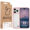 Etui Bizon Case Angelo do iPhone 17 Pro Max, półprzezroczyste z jasnoróżową ramką