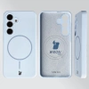 Silikonowe etui z pierścieniem magnetycznym Bizon Soft Case Magnetic do Galaxy S24, błękitne