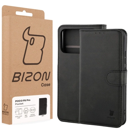 Etui z klapką Bizon Case Pocket do Xiaomi POCO F8 Pro, czarne