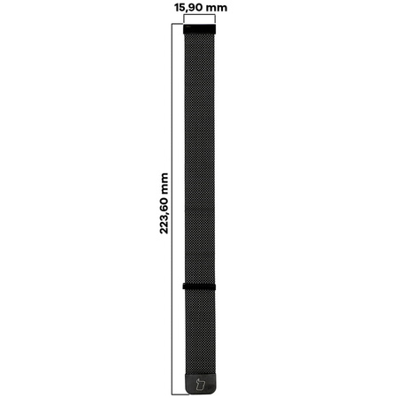 Pasek ze stali nierdzewnej do smartwatcha, Bizon Strap Watch Chain, Quick Release 18 mm, czarny