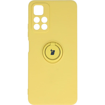 Etui Bizon Case Silicone Ring do Poco M4 Pro 5G / Redmi Note 11S 5G, żółte