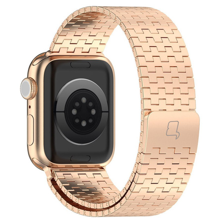 Pasek ze stali nierdzewnej Bizon Strap Watch Titanium do Apple Watch 38/40/41/42 mm, różowozłoty