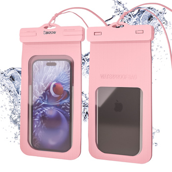 Etui wodoszczelne Bizon Case Hydrowrap, 2 sztuki, różowe