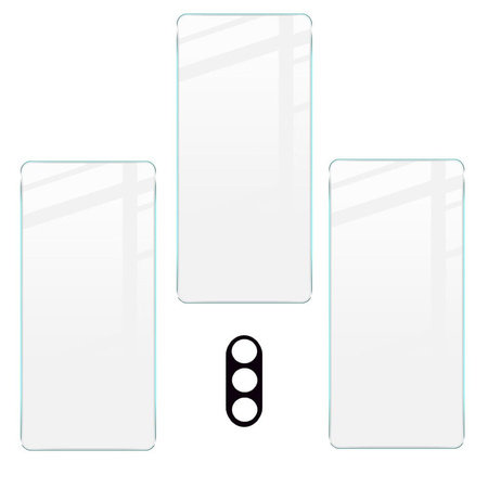 3x Szkło hartowane + szybka na aparat Bizon Glass Clear Pack do Moto G31 / G41