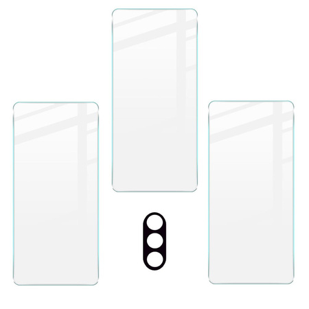 Szkło hartowane Bizon Glass Clear - 3 szt. + obiektyw, Moto G31 / G41
