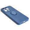 Etui Bizon Case Silicone Ring Sq do Apple iPhone 15 Pro, granatowe