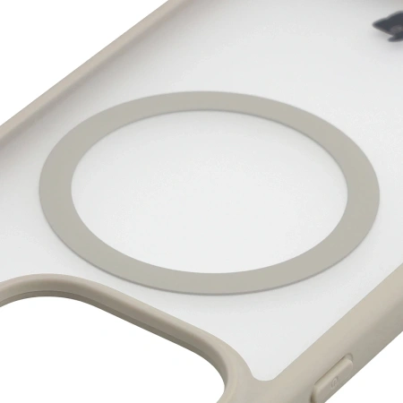 Etui z pierścieniem magnetycznym Bizon Case MatteO do Oppo Find X9, przydymione-beżowe