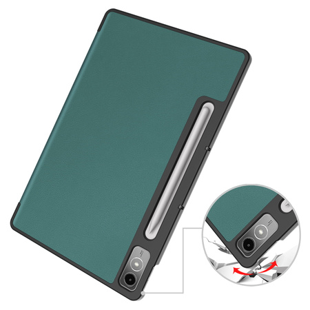 Etui Bizon Case Tab Croc do Lenovo Tab P12 12.7 TB 370, ciemnozielone