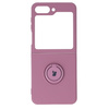 Etui Bizon Case Silicone Ring Sq do Galaxy Z Flip5, ciemnofioletowe