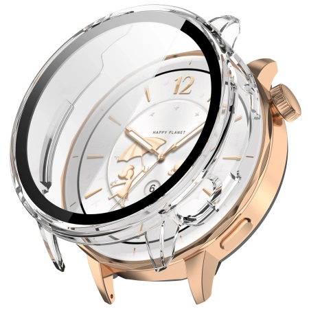 Etui ze szkłem do zegarka Bizon Case+Glass Watch do OnePlus Watch 3 43 mm, przeźroczyste