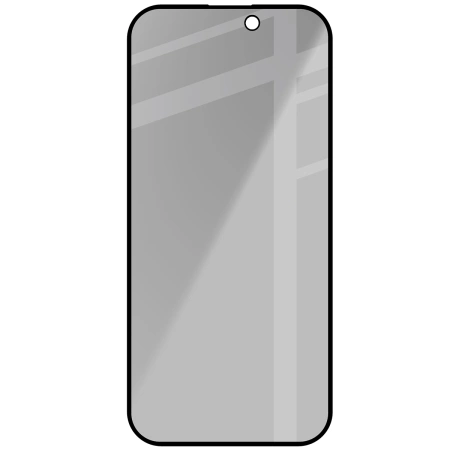 Prywatyzujące szkło hartowane Bizon Glass Edge Shadow do iPhone 16 Pro/ 17 / 17 Pro, przyciemniane z czarną ramką