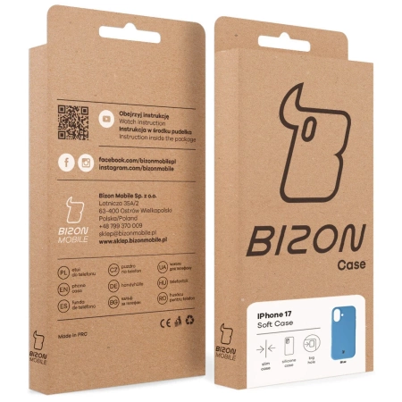 Silikonowe etui Bizon Soft Case do iPhone 17, niebieskie