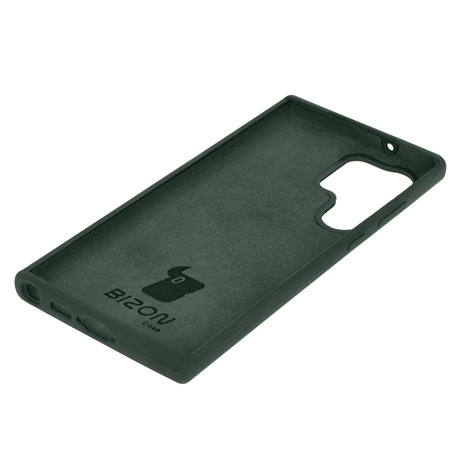 Silikonowe etui Bizon Soft Case do Galaxy S23 Ultra, ciemnozielone