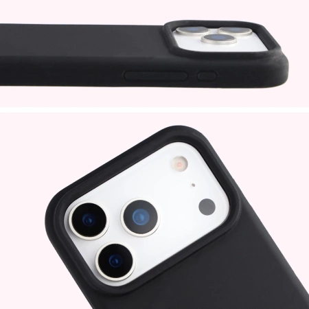 Silikonowe etui Bizon Soft Case do iPhone 17 Pro, czarne