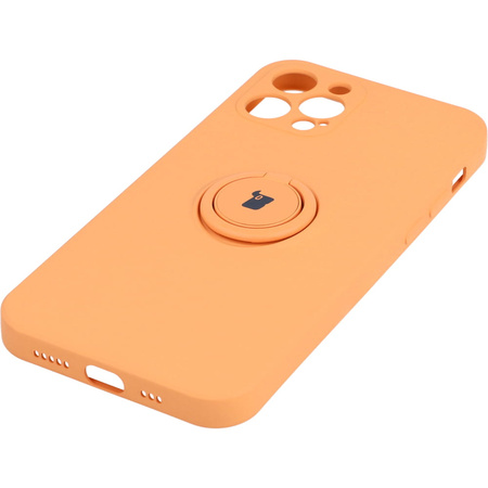Etui Bizon Case Silicone Ring do iPhone 12 Pro, pomarańczowe