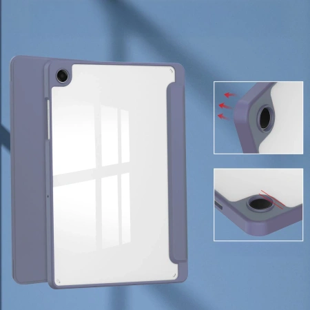 Etui z klapką Bizon Case Tab Clear Matt do Galaxy Tab A11 Plus / A9 Plus, lawendowe