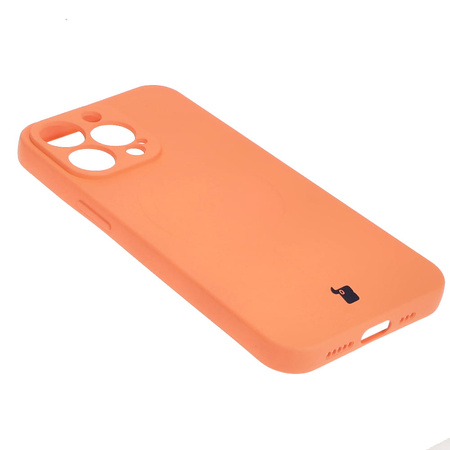 Etui silikonowe z pierścieniem magnetycznym Bizon Case Silicone Magnetic do iPhone 13 Pro, marchewkowe