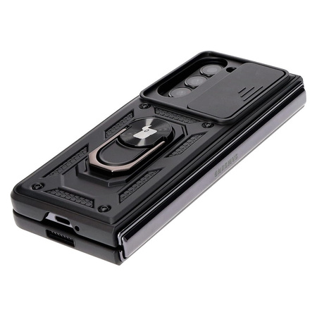 Etui Bizon Case CamShield Ring do Galaxy Z Fold5, czarne