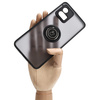 Etui z uchwytem na palec Bizon Case Hybrid Ring do Motorola Moto G72, przydymione z czarną ramką