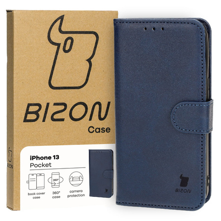 Etui z klapką Bizon Case Pocket do iPhone 13, granatowe