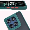 Etui z uchwytem na palec Bizon Case Hybrid Ring do Motorola Edge 60 Fusion / 60, przydymione z ciemnozieloną ramką