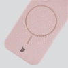 Silikonowe etui z pierścieniem magnetycznym Bizon Soft Case Magnetic do iPhone 15 Pro, jasnoróżowe