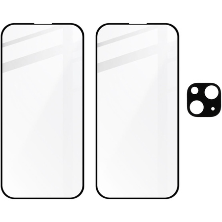 2x Szkło + szybka na aparat BIZON Edge 2 Pack do iPhone 15