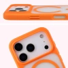 Etui z pierścieniem magnetycznym Bizon Case MatteO do iPhone 17 Pro, przydymione-pomarańczowe