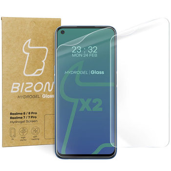 Folia hydrożelowa na ekran Bizon Glass Hydrogel Front Duo do Realme 7 / 7 Pro / 8 / Pro, 2 sztuki