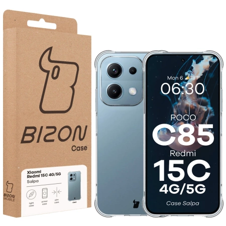 Elastyczne etui Bizon Case Salpa do Xiaomi Redmi 15C 4G/5G / POCO C85 4G, przezroczyste