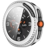 Etui ze szkłem do zegarka Bizon Case+Glass Watch do Samsung Galaxy Watch 8 Classic 46 mm, satynowo srebrne