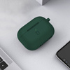 Silikonowe etui z karabińczykiem Bizon Case Headphone Silicone do AirPods 4, ciemnozielone