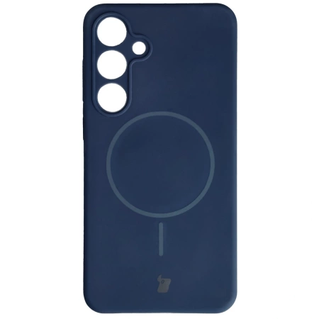 Silikonowe etui z pierścieniem magnetycznym Bizon Soft Case Magnetic do Galaxy S24 Plus, granatowe