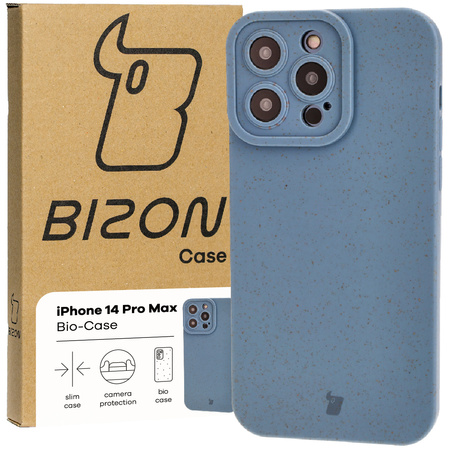 Ekologiczne etui Bizon Bio-Case do iPhone 14 Pro Max, niebieskie