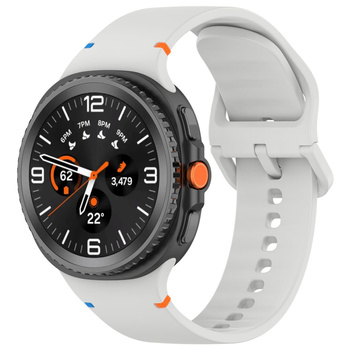 Silikonowy pasek Bizon Strap Watch Silicone G do Galaxy Watch 8 40 mm / 44 mm / 8 Classic 46 mm, jasnoszary