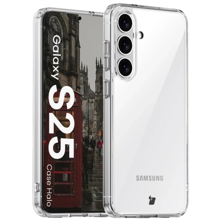 Etui Bizon Case Halo do Galaxy S25, przezroczyste