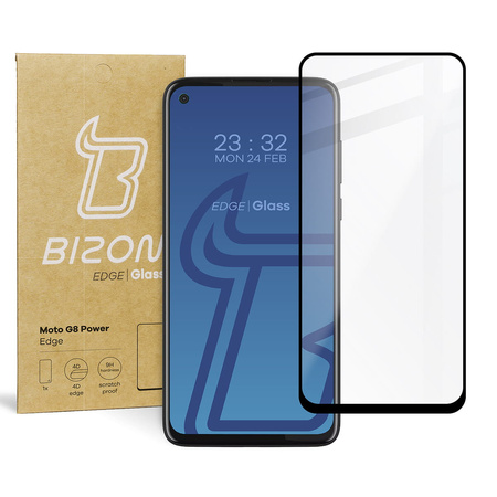 Szkło hartowane Bizon Glass Edge do Moto G8 Power, czarne