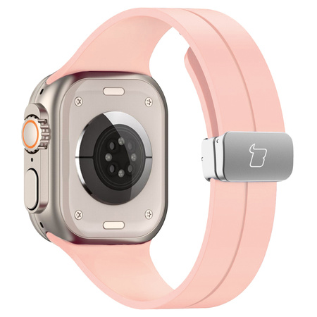 Silikonowy pasek Bizon Strap Watch Silicone L do Apple Watch 44/45/46/49 mm, różowy