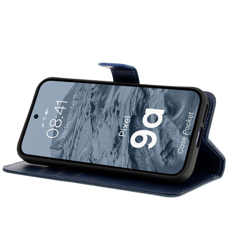 Etui z klapką Bizon Case Pocket do Google Pixel 9a, granatowe