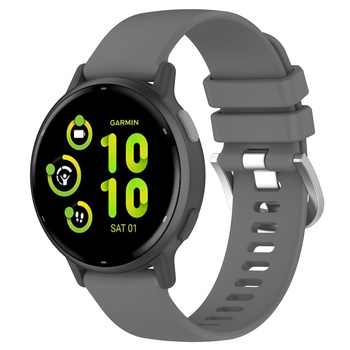 Pasek silikonowy do smartwatcha, Bizon Strap Watch Silicone Pro T, Quick Release 20 mm, szary
