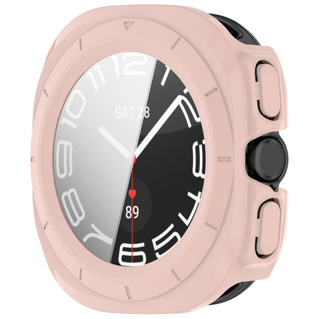 Etui ze szkłem do zegarka Bizon Case+Glass Watch do Galaxy Watch Ultra 2 / 1, różowe