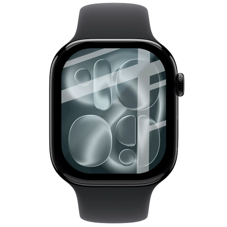 Szkło hybrydowe Bizon Glass Watch Edge Hybrid dla Apple Watch 11 / 10 42 mm, czarne
