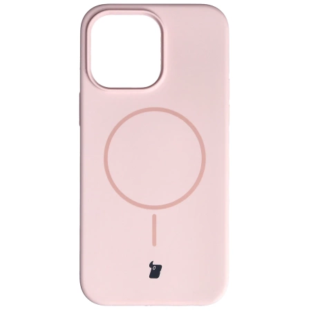 Silikonowe etui z pierścieniem magnetycznym Bizon Soft Case Magnetic do iPhone 14 Pro Max, jasnoróżowe